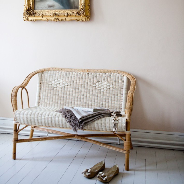 Canapé en rotin tressé naturel grand père