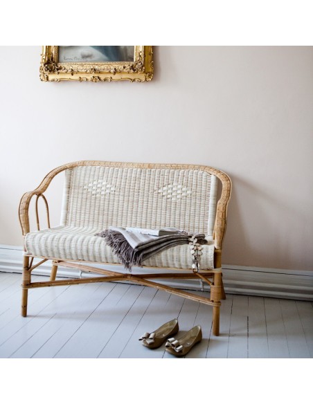 Canapé en rotin tressé naturel grand père