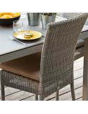 Chaise de jardin Isabelle en résine détail du dossier