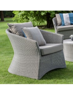 Zenith pebble grey woven resin garden armchair 2