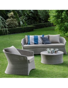 Canapé 3 pl jardin résine galet Zenith de chez KOK MAISON 2