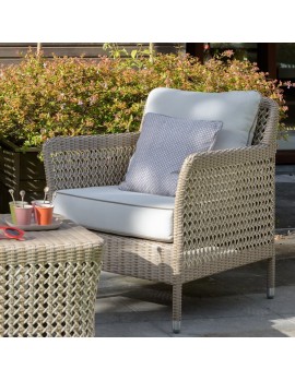 FAUTEUIL NEVIS KOOBOO GRIS AVEC COUSSIN 2