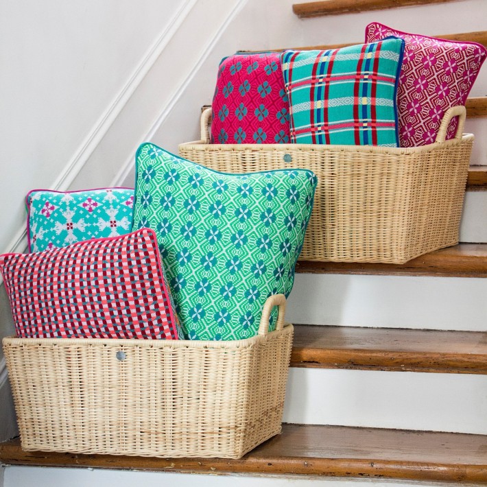 mannes à linge en rotin naturel