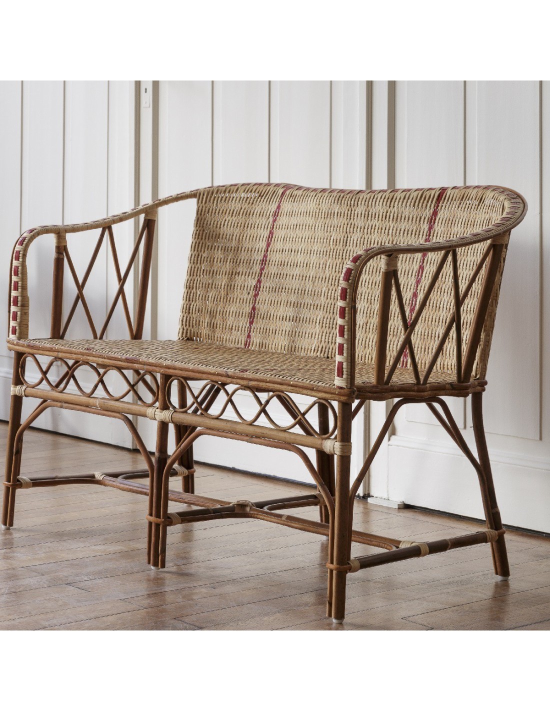 Bagatelle vintage rattan bench seat — free download