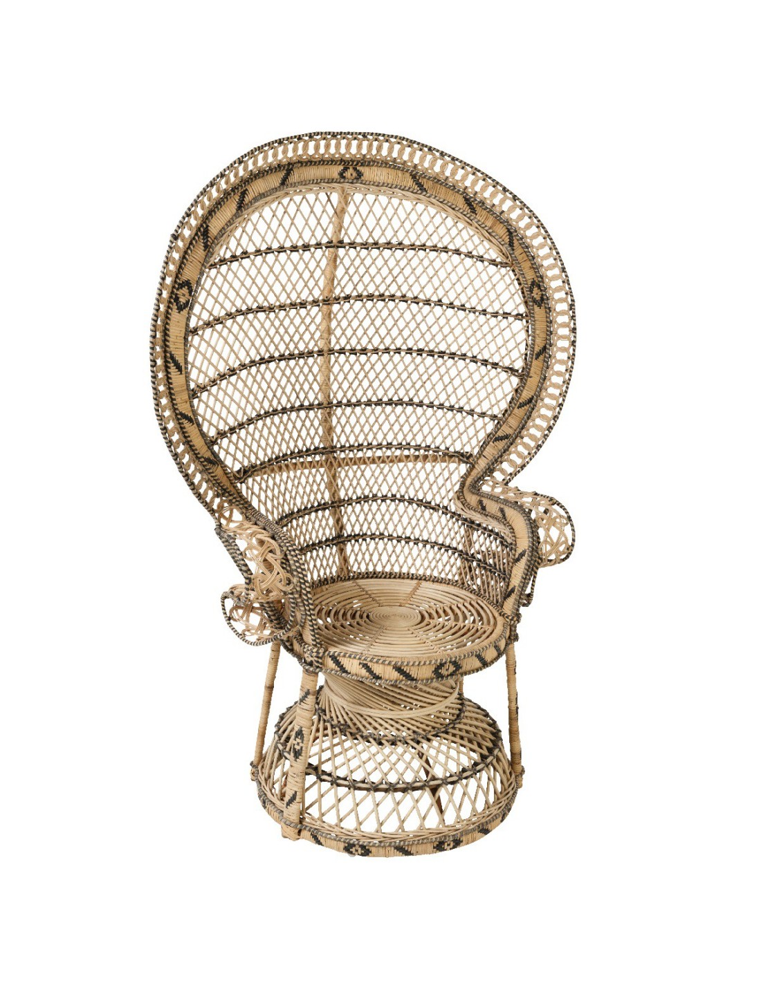 peacock rattan armchair croisillons