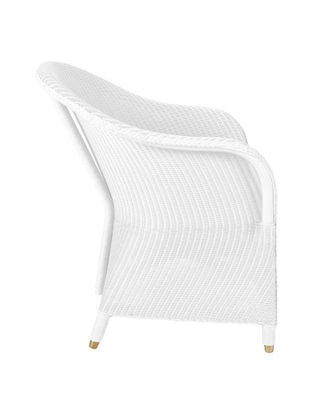 Fauteuil Lloyd Loom Sidonie blanc de chez KOK MAISON vue latérale