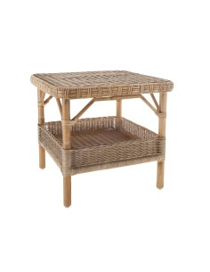 Table basse rotin carrée Nantucket naturelle de chez KOK MAISON