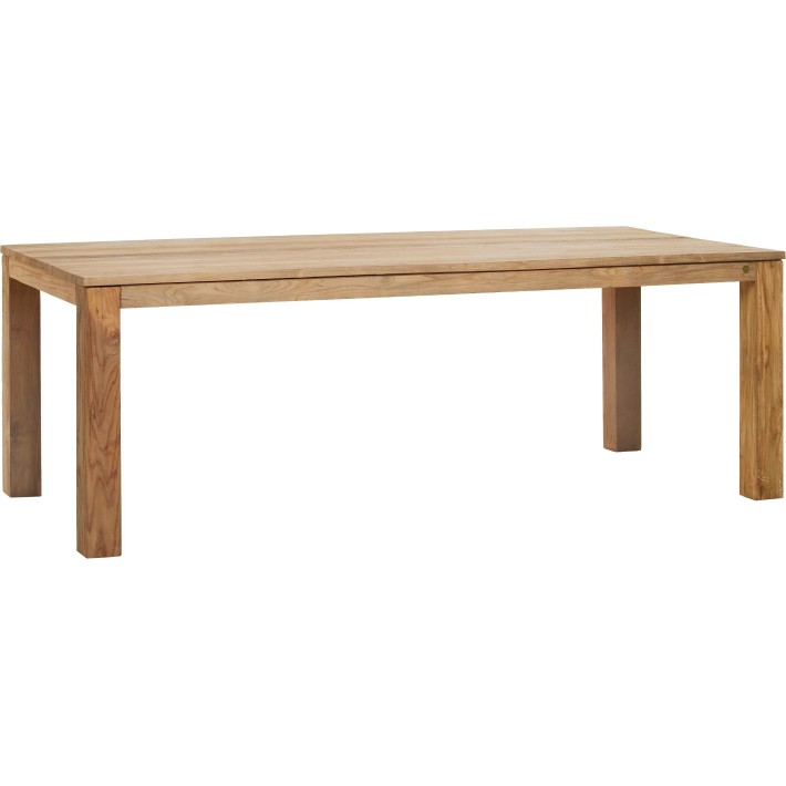 table Drift teck recyclé brossé naturel 220x100cm