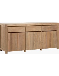 BUFFET 3 PORTES 3 TIROIRS DRIFT GRIS BROSSE