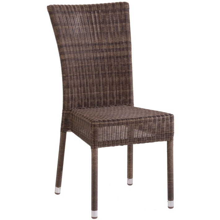 Chaise de jardin en résine tressée ISABELLE marron Poivre