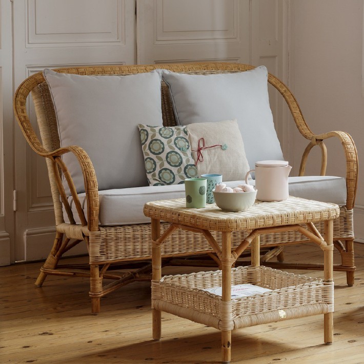 Canapé Nantucket en rotin naturel de chez KOK MAISON