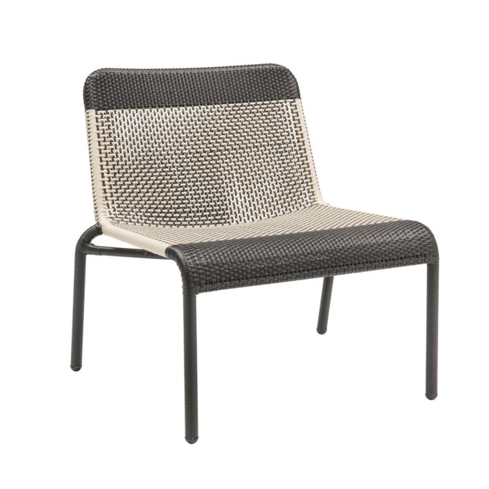 Tobago Low Armless Chair In Marron Fonce