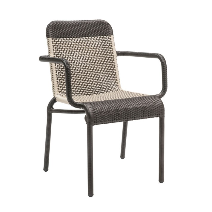 Transat outdoor armchair in Galet resin