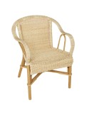 Grand père low-backed rattan armchair