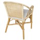 Grand père low-backed rattan armchair