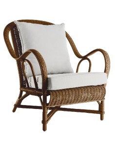 Fauteuil Nantucket en rotin laqué nuage de chez KOK MAISON