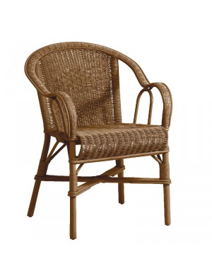 Marcel low-backed lacquered rattan armchair cuivre
