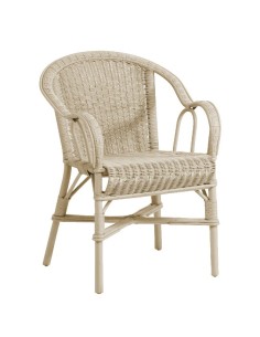 Marcel low-backed lacquered rattan armchair mastic