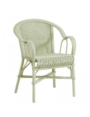Marcel low-backed lacquered rattan armchair pistache