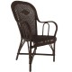 Grand père low-backed lacquered rattan armchair