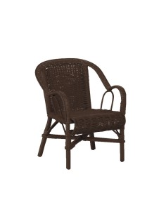 Grand père low-backed lacquered rattan armchair