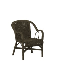 Grand père low-backed lacquered rattan armchair