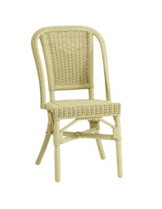 Grand père low-backed lacquered rattan armchair