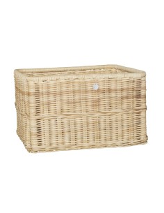 Round natural rattan storage basket