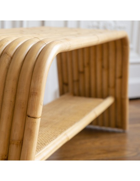 Detail of the Riviera rattan bench