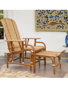 Chaise longue en rotin BAGATELLE 2