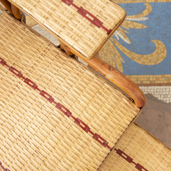 Chaise longue rotin tressé Bagatelle détail du tissage