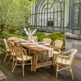 Guinguette armchair with rattan frame and resin weave 2