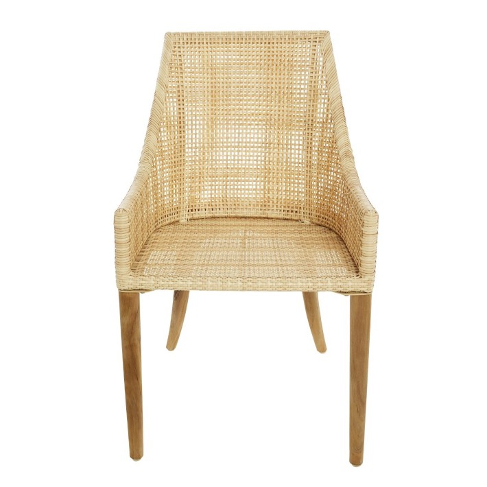 Fauteuil de table en résine Sao Paulo vue de face