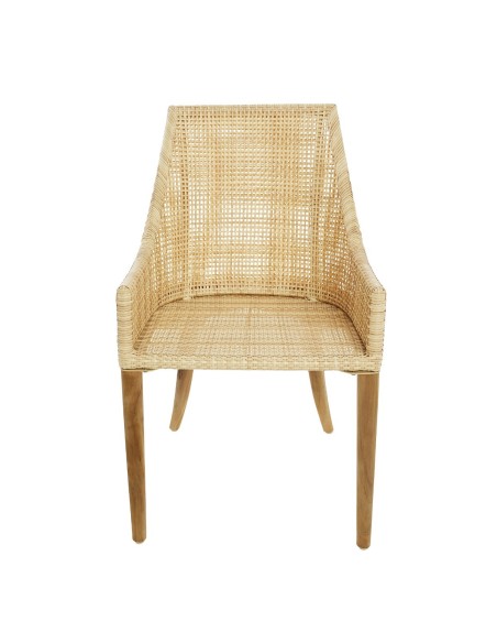 Fauteuil de table en résine Sao Paulo vue de face