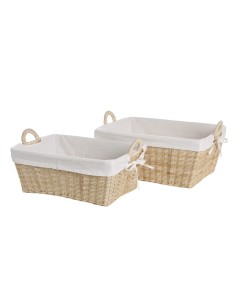 Panier linge rotin intérieur tissu