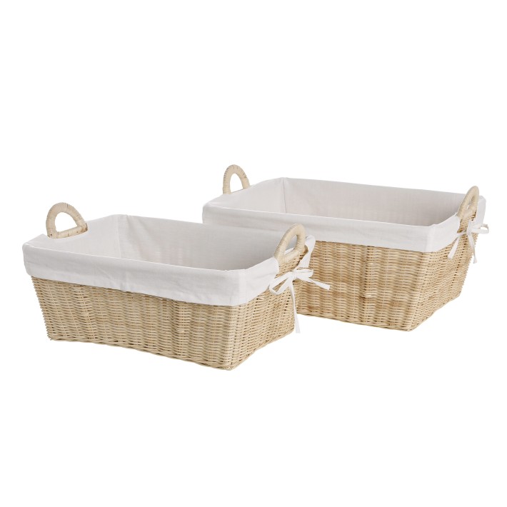 Panière Linge Rectangulaire 32x23 Rotin Naturel