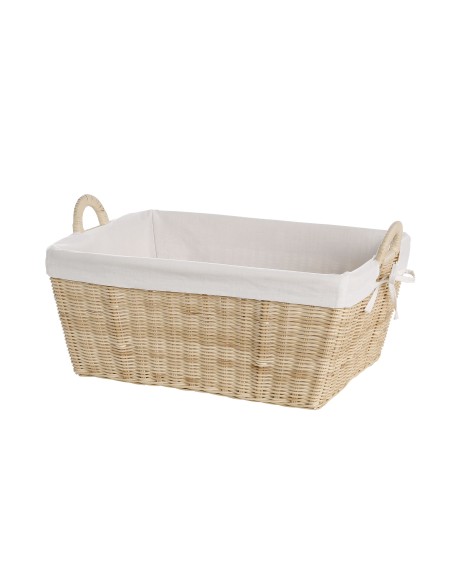 set de mannes à linge en moelle de rotin naturelle