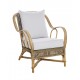 Nantucket rattan armchair with patine color