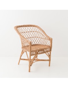 Marcel low-backed rattan armchair