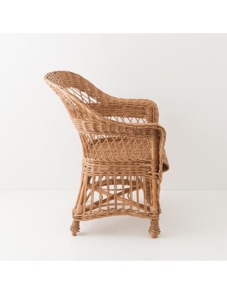 Fauteuil en osier Ilona sans coussin vue de profil Fauteuil en osier Ilona sans coussin vue de profil