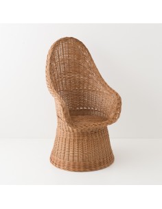 Marcel low-backed rattan armchair