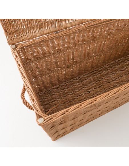 maxi coffre en osier ht 60 cm couvercle ouvert vue du fond