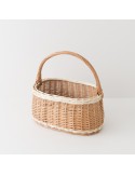 Panier à commissions en osier bicolore