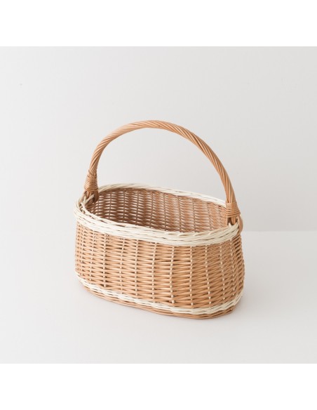 Panier à commissions en osier bicolore