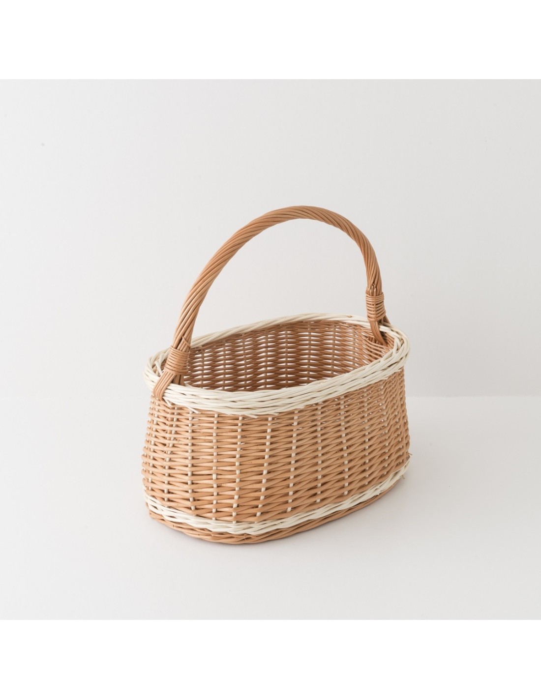 Panier à Bois en Osier Brut & Buff