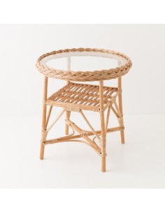 Wicker table Colette glass 50 cm