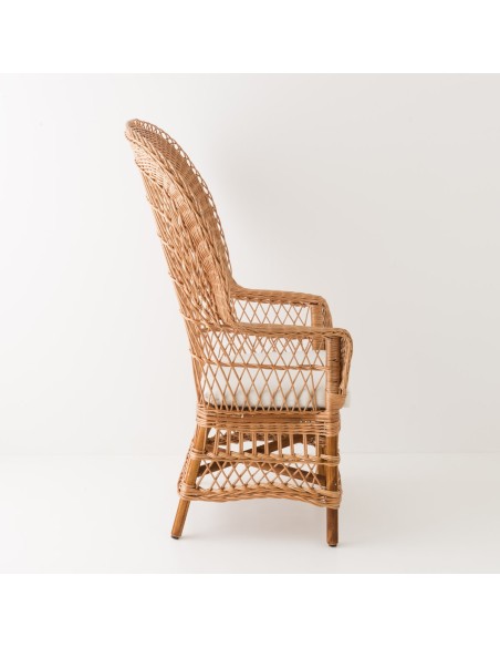 Antonin wicker armchair without cushion