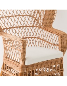 Antonin wicker armchair without cushion