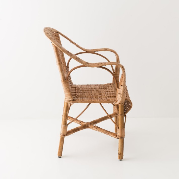 Fauteuil en osier brun Daddy vue latérale