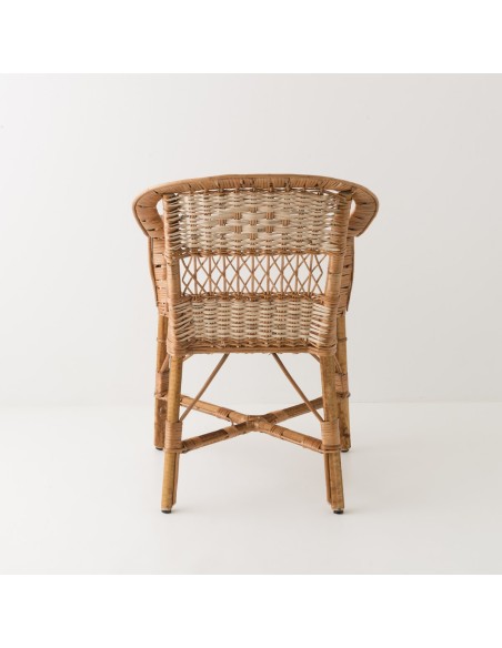 Fauteuil en osier brun Daddy vue arrière